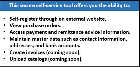 Supplier Self- Service features 